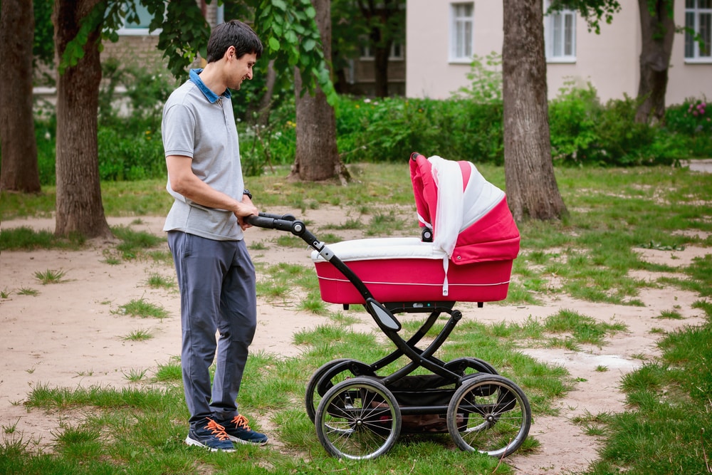 Bassinet Stroller with Father