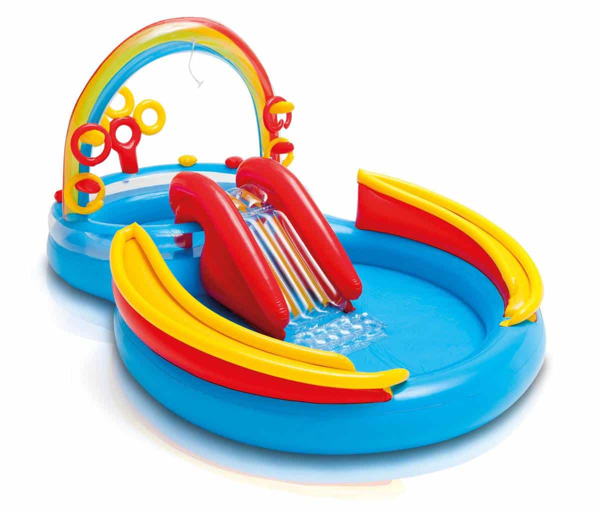 Intex Rainbow Slide Kids Play Inflatable Pool Ring Center