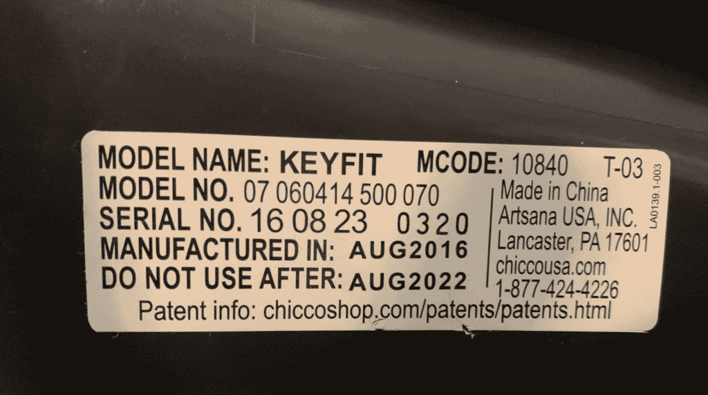Chicco KeyFit Expiration Date