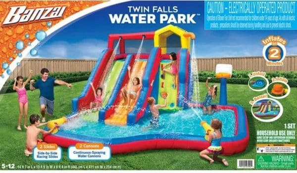 Banzai Twins Inflatable Water Slide Bounce House